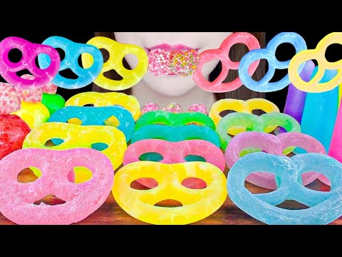 【ASMR】PRETZEL GUMMY PARTY💓 MUKBANG 먹방 食べる音 EATING SOUNDS NO TALKING