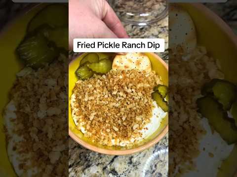 🥒Fried Pickle Ranch Dip!🥒 #shorts #easyrecipe #partyfood