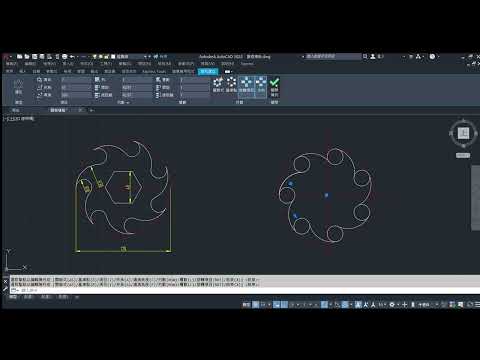 AutoCAD 2022  環形陣列 圓相切相切半徑