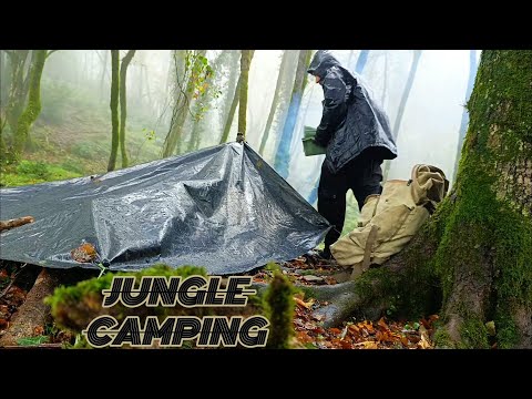 JUNGLE CAMPING""A relaxing camp in the rainy and foggy weather next to the fire and hot tea🌧️