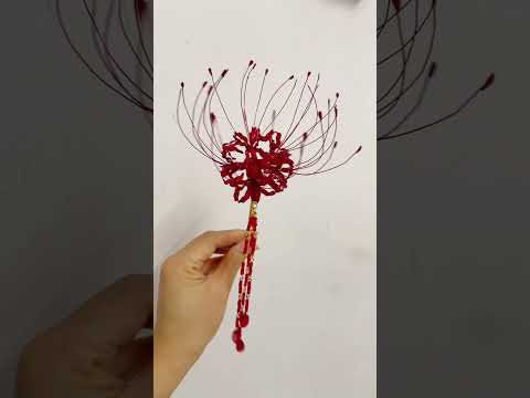 Handmade spider lily hairpin #handmade #jewellery  #diy #diyjewelry #gift #craft#jewelry #hairpin