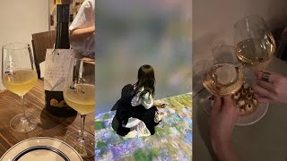 【vlog】 神楽坂ビストロ/immersive museum/カフェ巡り/ワインバーへ