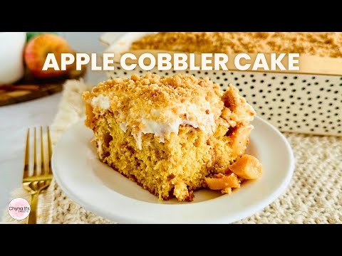 Easy Apple Cobbler Cake Recipe | Delicious Fall Dessert with Box Cake Mix & Cream Cheese Frosting