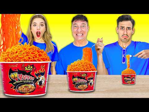 Big, Medium and Small Plate Challenge! Eating Giant Vs Tiny Food Challenge by Crafty Hype