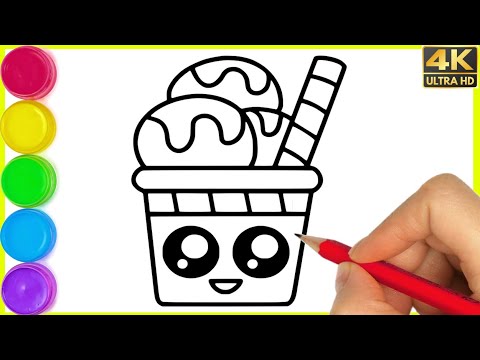 How to draw cute ice Cream Drawing || Ice cream drawing easy step by step || icecream ka drawing.