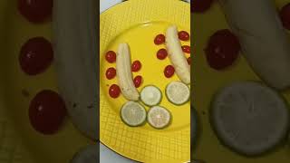 Beautiful plate decoration #art #banana#cherry #lemon