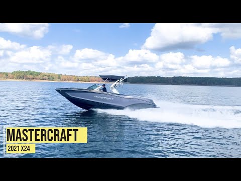 Review of the 2021 MasterCraft X24 - The Elite Wakesurf Boat. Your Ultimate Surf Machine Has Arrived