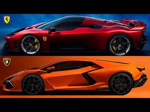 Ferrari F80 vs Lamborghini Revuelto | Hybrid Supercar Battle | Speed, Tech, and Power Compared!