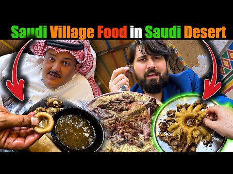 🇸🇦 Unique Saudi Traditional Village food in Saudi desert near Jeddah Saudi Arabia. Saudi street food