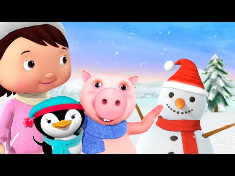 Snowman Magic! 🎩 Building a Snowy Friend with Mia & Friends! | Fun Baby Songs | Classic Baby Songs