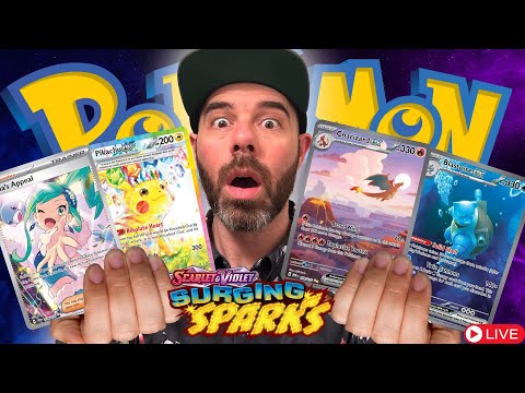 🔴Pokemon Surging Sparks STORE OPENINGS + GIVEAWAYS LIVE! Watch and Win Now!