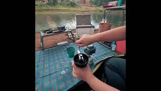 coffee and camp ☕🏕😉  #asmr #camping #soundsofcamping