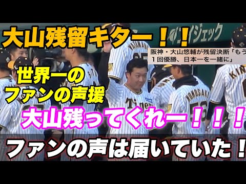 【俺達はこの男の残留を待ってた！！！ファン感で爆音の大山コールで心を動かされた！！！大山残留で涙】