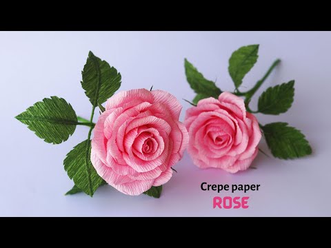 How To Make Realistic, Easy Paper Roses | Crepe Paper Rose | Rose Paper Flower Making