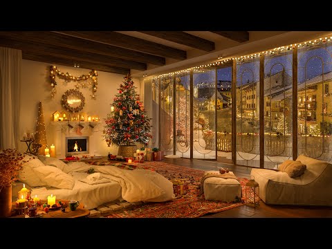 Christmas Jazz 2025 Serenity – 4K Cozy Bedroom with Soothing Melodies for Relaxation & Focus 🎄❄️