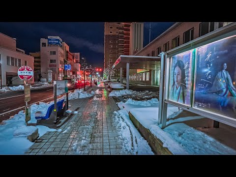 Japan - Yamagata city night walk • 4K HDR