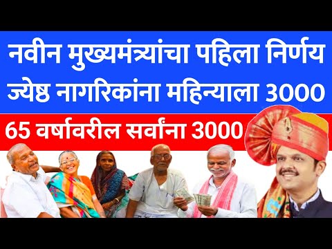 ज्येष्ठ नागरिकांना मिळणार 3000  | थेट बँक खात्यात पैसे येणार | शासनाचा वृद्धांसाठी मोठा निर्णय | 291