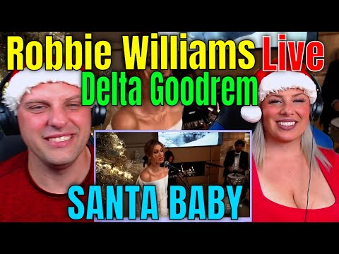 Reaction To Delta Goodrem and Robbie Williams sing SANTA BABY Live (2020) THE WOLF HUNTERZ REACTIONS