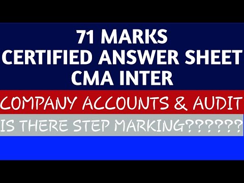 71 Marks COMPANY ACCOUNT & AUDIT CMA INTER ANSWERSHEET