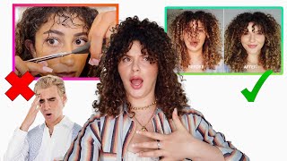 5 CURLY HAIR BANG MISTAKES TO AVOID (reacting to brad mondo's curly hair bang video)