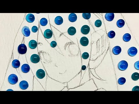 Drawing Miku Hatsune with Watercolor Technique #shorts #miku #anime