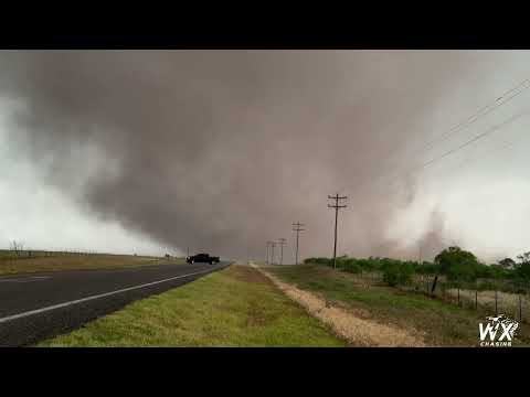 Oklahoma tornado shot by drone + numerous camera angles - 4k - El Dorado 2024 - Long track twister