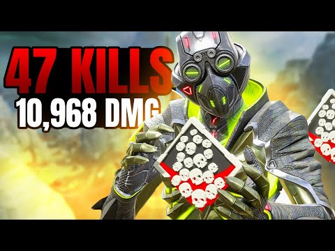 Octane Gameplay + Controller - Apex legends 47 Kills 10,968 Damage