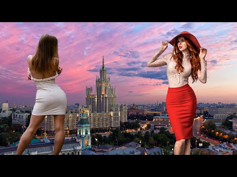 Real Russia, april 2024. Russian beauties on a walk in the center of Moscow. Part 1