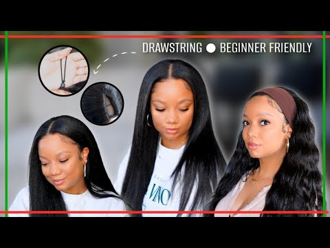 *Perfect Blend Beginner Wig!* Natural Kinky Straight V-line + Drawstring V-Part Wig~ FT. Nadula Hair