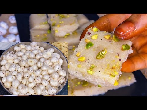 Healthy Makhana Burfi 👉ఇలా చేసుకుంటే రుచి అదిరిపోతుంది😋//Makhana cashew Burfi