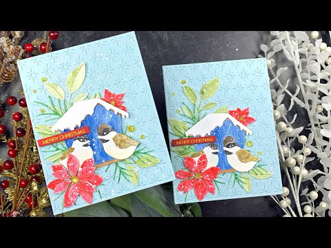 Easy Watercolor on DieCuts | Memory Box | AmyR 2023 Holiday Card Series #21