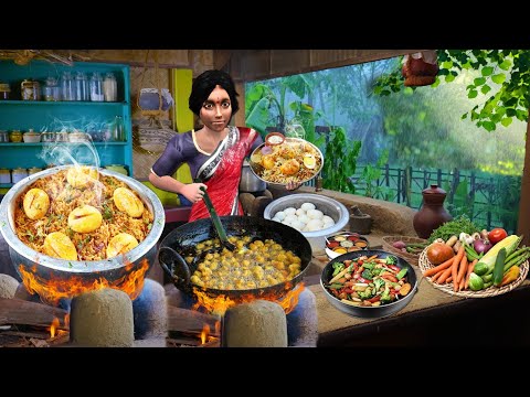 Spicy Egg Rice Pakode Recipes Street Food on Rainy Day Hindi Kahaniya Hindi Stories Moral Stories