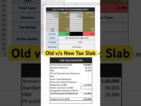 Old v/s New Tax Slab Calculation #mytax #taxday #incometax #incometaxreturn #itr