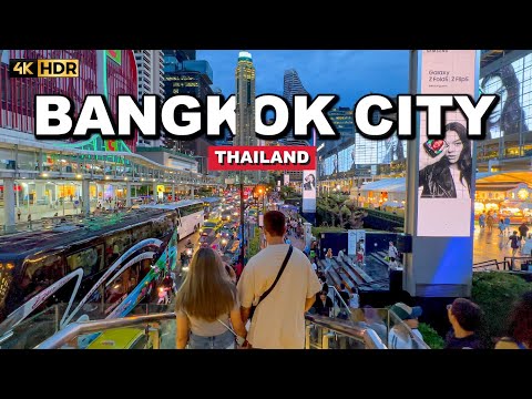 🇹🇭 4K HDR | New York of Asia | Bangkok Downtown City Tour 2023 | Modern City