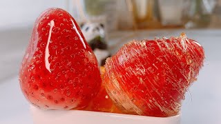 草莓糖葫芦的DIY做法 Chinese Candy Fruit Recipe Candy Strawberry