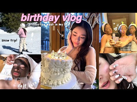 productive birthday vlog ⭐️ fun week, self-care days, cabin getaway, gift haul, + wholesome moments