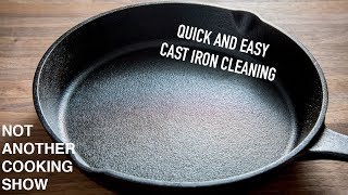 how to clean a CAST IRON PAN after cooking