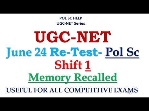 ANALYSIS OF  MEMORY RECALLED JUNE 2024 PAPER OF UGC NET PAPER 2-POLITICAL SCIENCE- SHIFT ONE