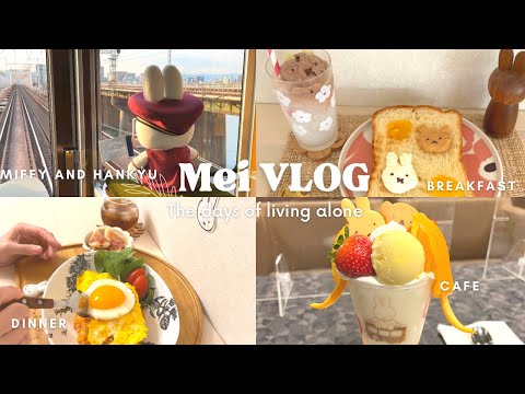 【vlog】アラフォーOL週末2日間家でのんびり料理🏠|miffy and Hankyu♡グッズ、スイーツ、電車を楽しむ☺️✨