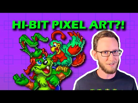 Drawing a Jazz Jackrabbit Hi-Bit Pixel Art Poster!