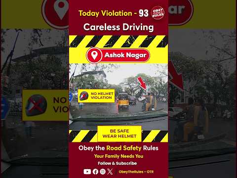 TODAY VIOLATION -93 Careless Driving #otr #obeytherules #chennaitrafficpolice