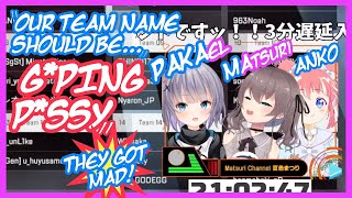 Matsuri Christens her Team Name "Gaping Ⓟussy" for her, Pakael & Anko [ENG]