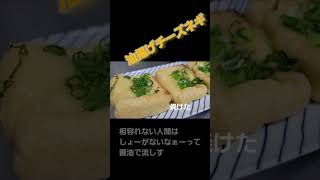 【ズボラ飯】油揚げチーズネギ サクジュワって神！ 包丁いらず #料理 #晩酌 #shorts