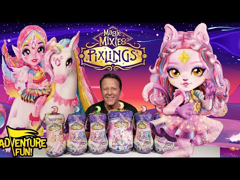 7 Magic Mixies Pixlings Shimmerverse Unia Unicorn & Rainbow Star Pegacorn AdventureFun Toy review!