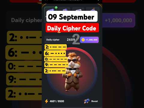 #09 September Cipher Code Hamster Kombat Today daily reward Delhi cyber code Daily Combo #shorts