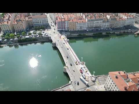 Lyon Frankreich  Notre Dame Rhône und der Saône 4K Drohnen Video DJI Mino 3 Pro