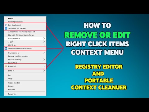 How to EDIT or REMOVE right Click items Context Menu in Windows 10 using Registry Editor and Context