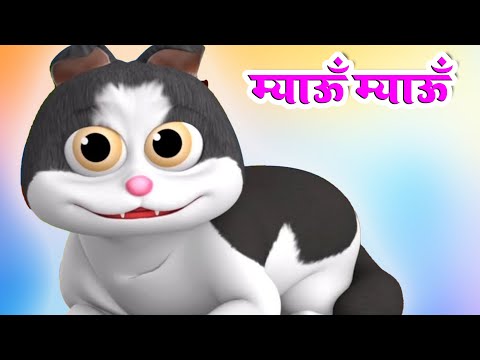 Meow Meow Billi Karti | Kids Poems In Hindi | Hindi Balgeet | म्याऊँ म्याऊँ | Riya Kids TV