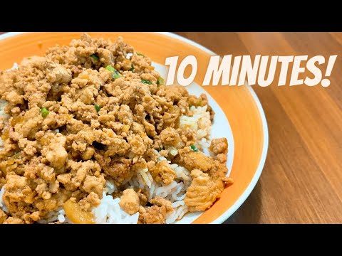 The EASIEST 10 Minute Meals for Busy Working Adults - Minced Chicken Rice Bowl