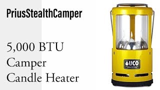 5,000 BTU Candle Camper Heater - UCO Candlelier Lantern, Heat your camper: RV Van Car SUV.